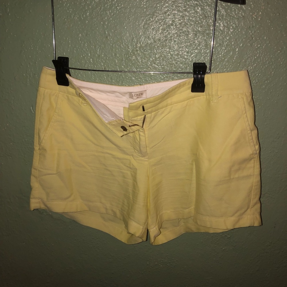 J.Crew yellow shorts.